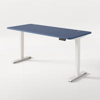SCHREIBTISCH Elektrisch Höhenverstellbarer HomePro 180x80cm Weiß/Blau mit Memory-Funktion, Anti-Kollisions Technologie - Blau/Weiß, Holzwerkstoff (80/180/62cm) - Desktronic