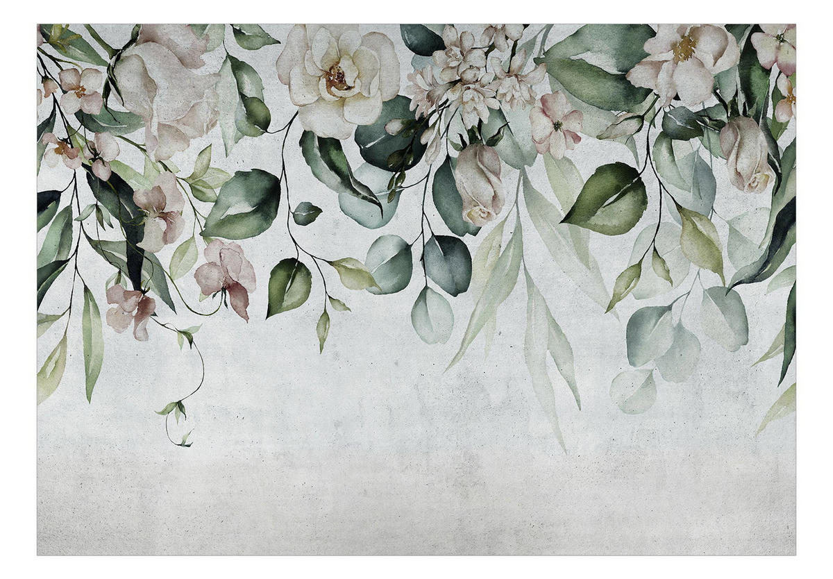 SELBSTKLEBENDE FOTOTAPETE 441/315 cm - Grau/Grün, Kunststoff/Textil (441/1cm) - KUNSTLOFT