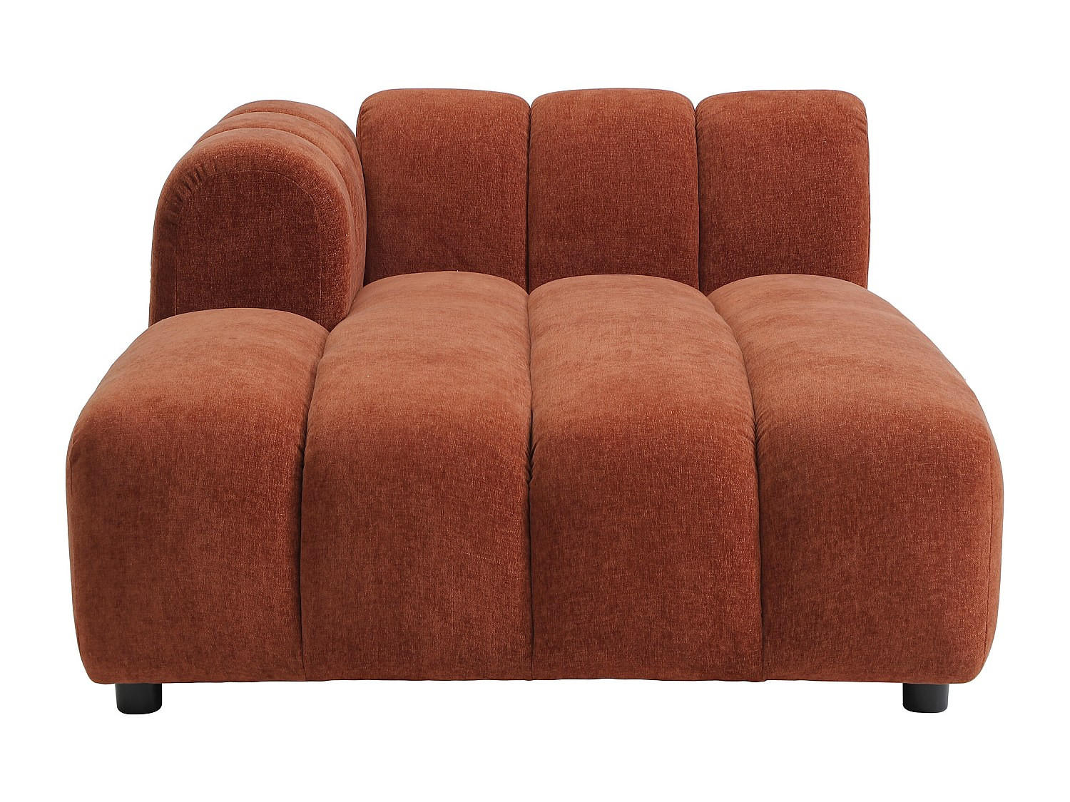 RECAMIERE ohne Schlaffunktion - 1 Person - stoff - terracotta Jutini - Terracotta, Textil (117/72/180cm) - Vente-Unique