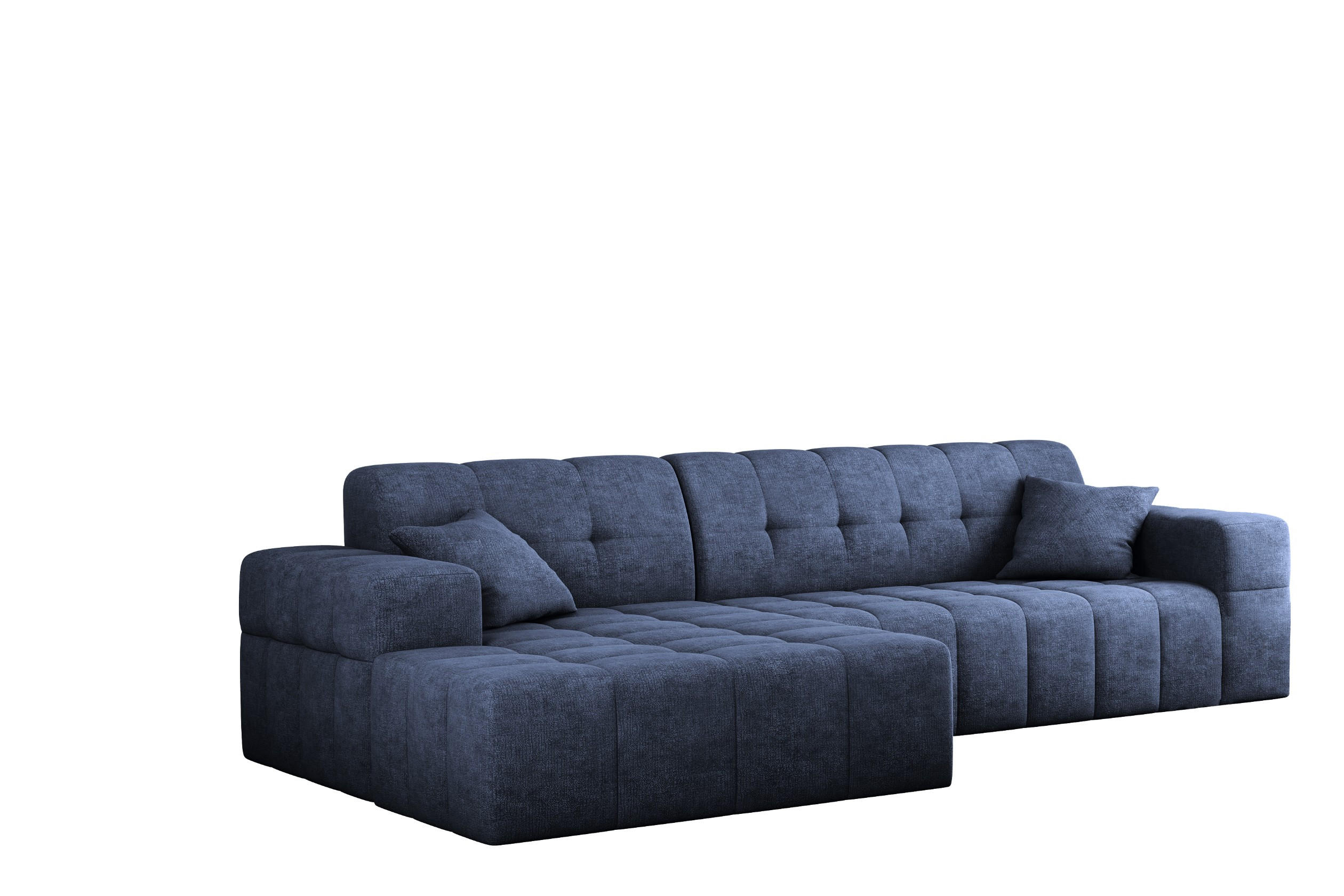 ECKSOFA NIMES Stoff Perfect Harmony Dunkelblau Links - Dunkelblau, Holz/Kunststoff (168/265cm) - Kaiser Möbel