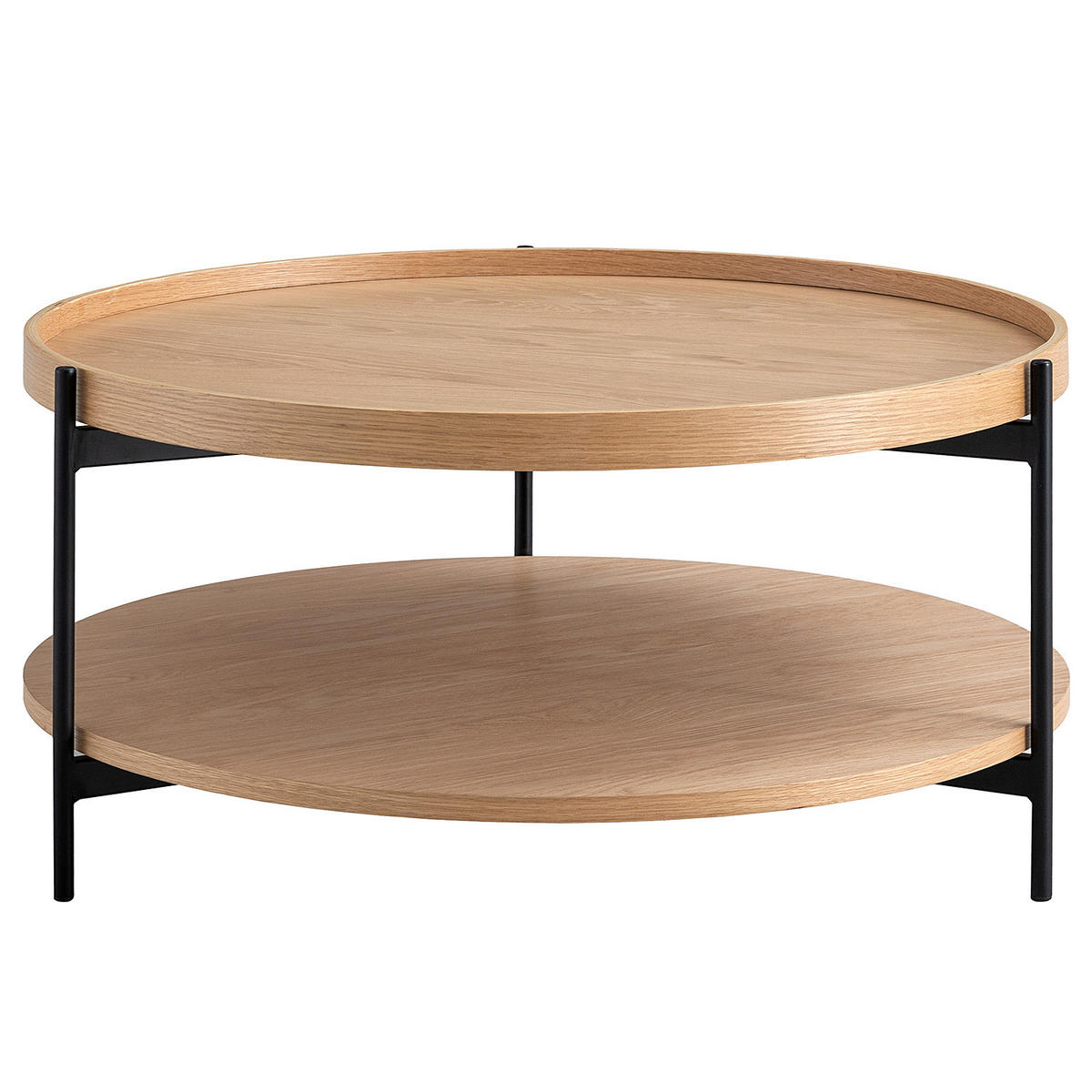 COUCHTISCH - MDF / Metall - Eichefarben, Holzwerkstoff/Metall (82/82/40cm) - home24