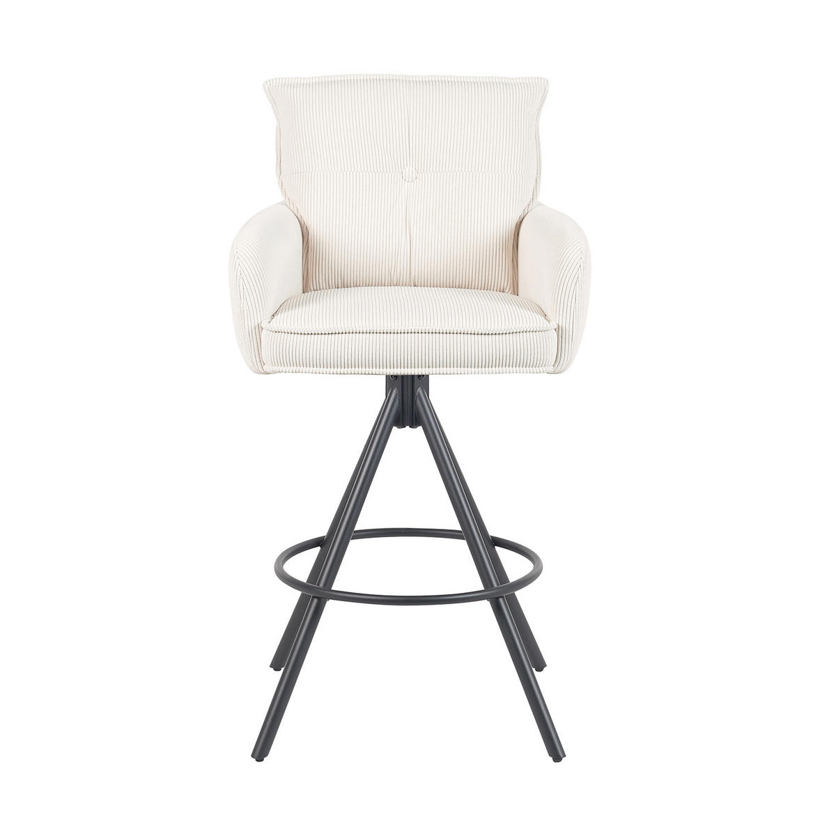 BARHOCKER Nila 2er-Set - Creme/Schwarz, Textil/Metall (55/102/58cm) - DUBI Möbel