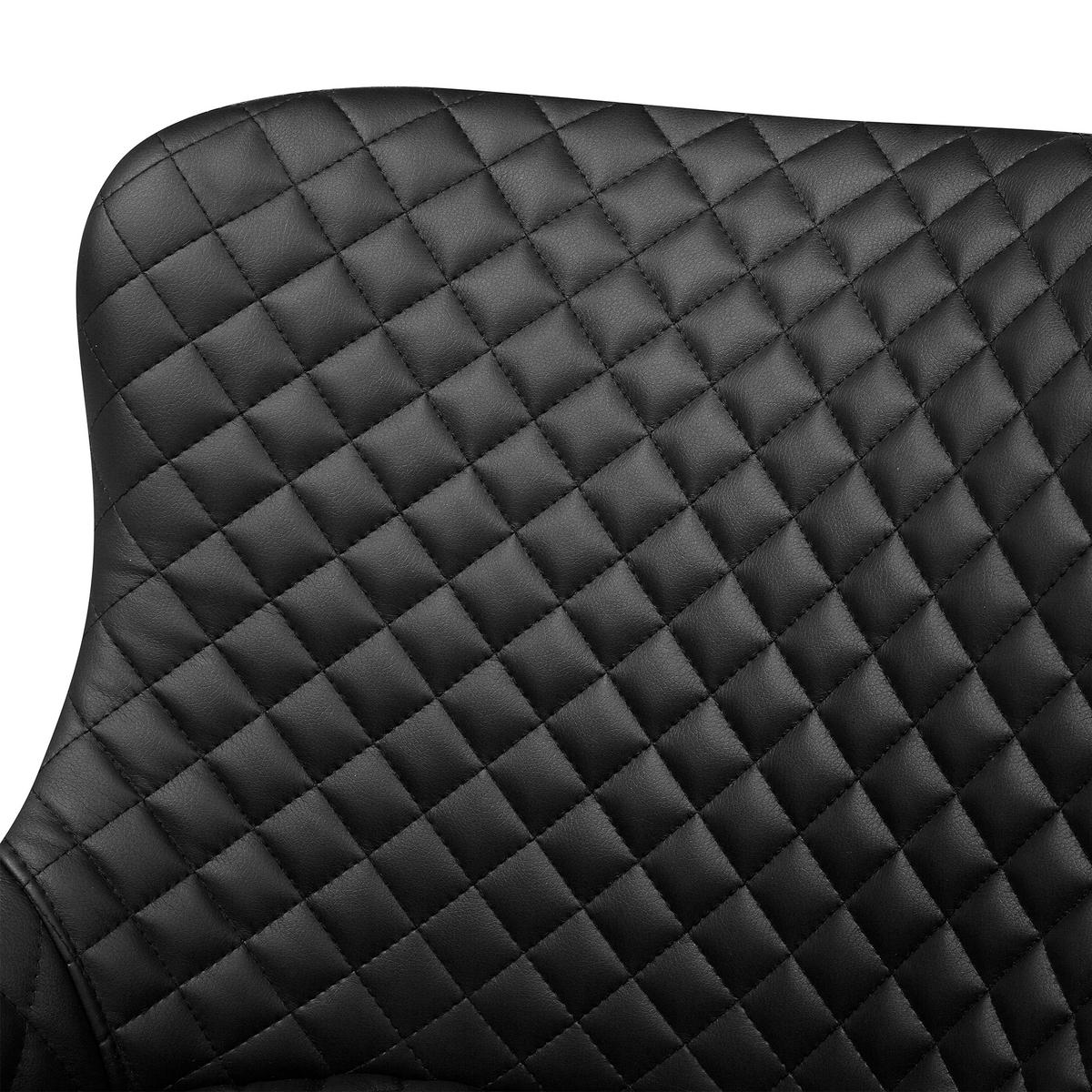 ESSZIMMERSTUHL 2er-Set Kunstleder Schwarz Solano - Schwarz, Textil/Metall (51/82/52cm) - Beliani