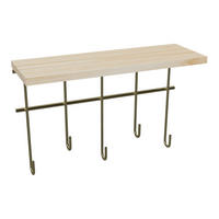 POLIČKA NA KLÍČE Parikkala - přírodní/zlatá, kov/dřevo (27/20/10cm) - [en.casa]