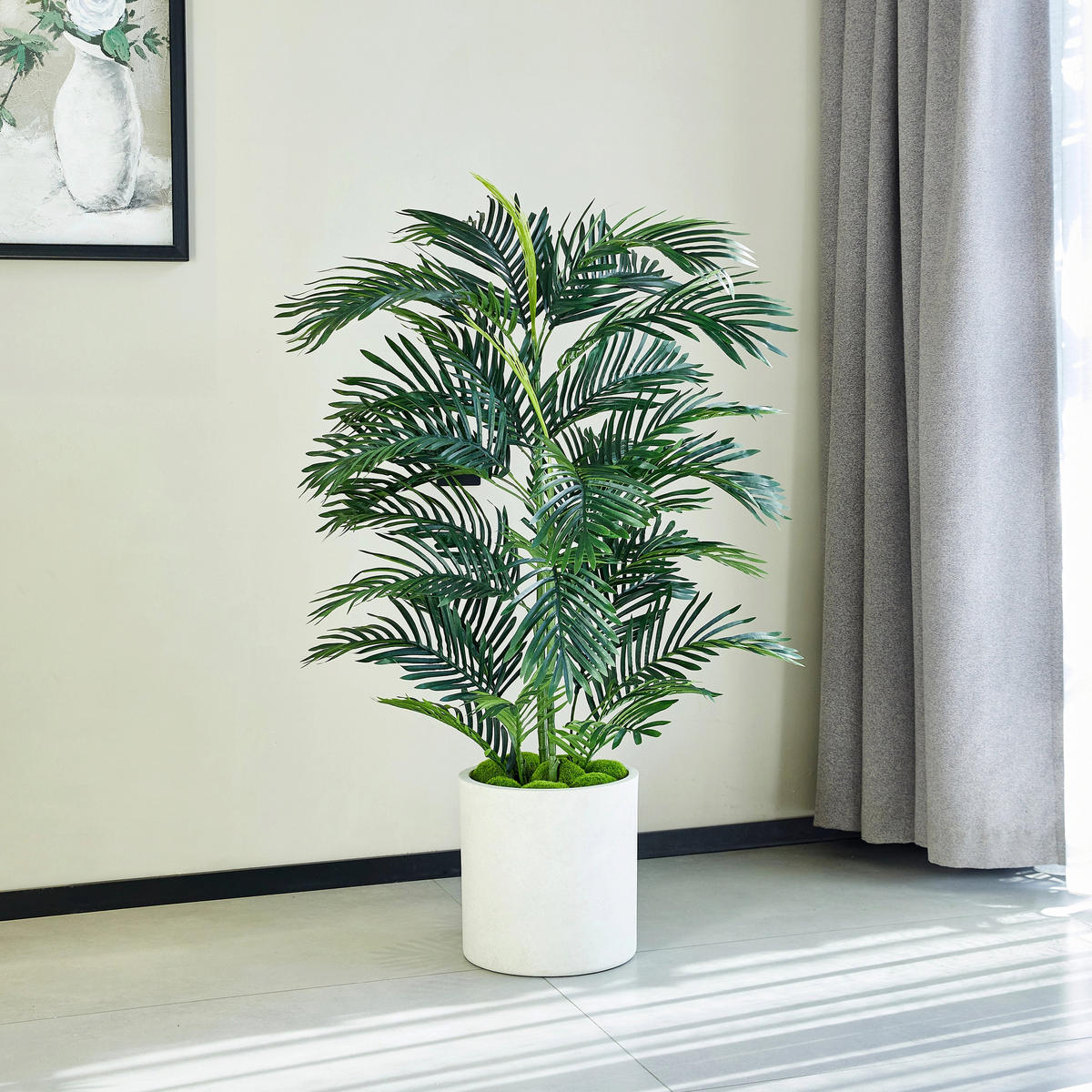 KUNSTBAUM Künstliche Palme – Maleko 120 cm - Grün, Kunststoff (120cm) - aplanta