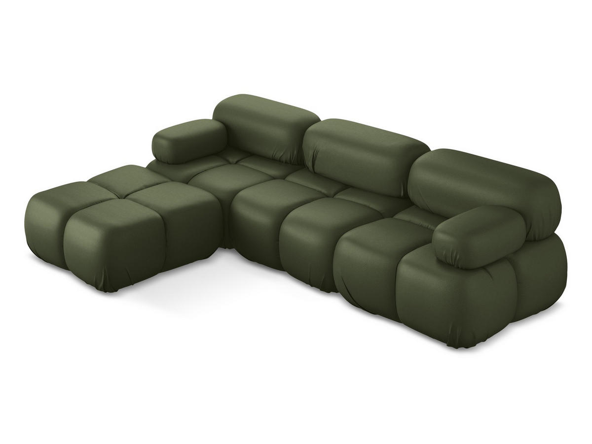 ECKSOFA Beidseitig Kunstleder Grün - Schwarz/Grün, Leder/Kunststoff (285/191cm) - Makamii