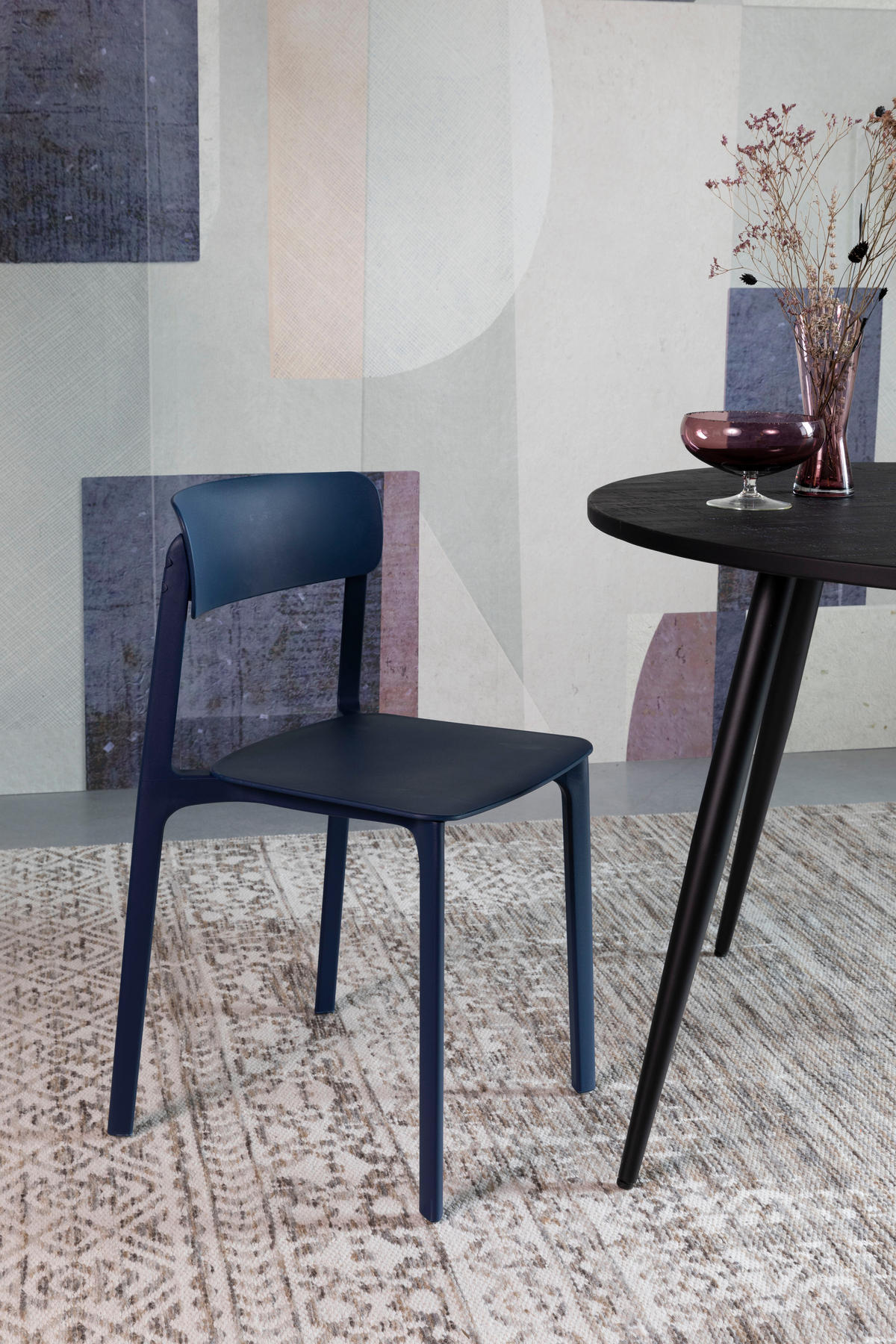 ESSZIMMERSTUHL Clive - Blau - 47/48/79 cm - 4er-Set - Blau, Kunststoff (48/79/47cm)