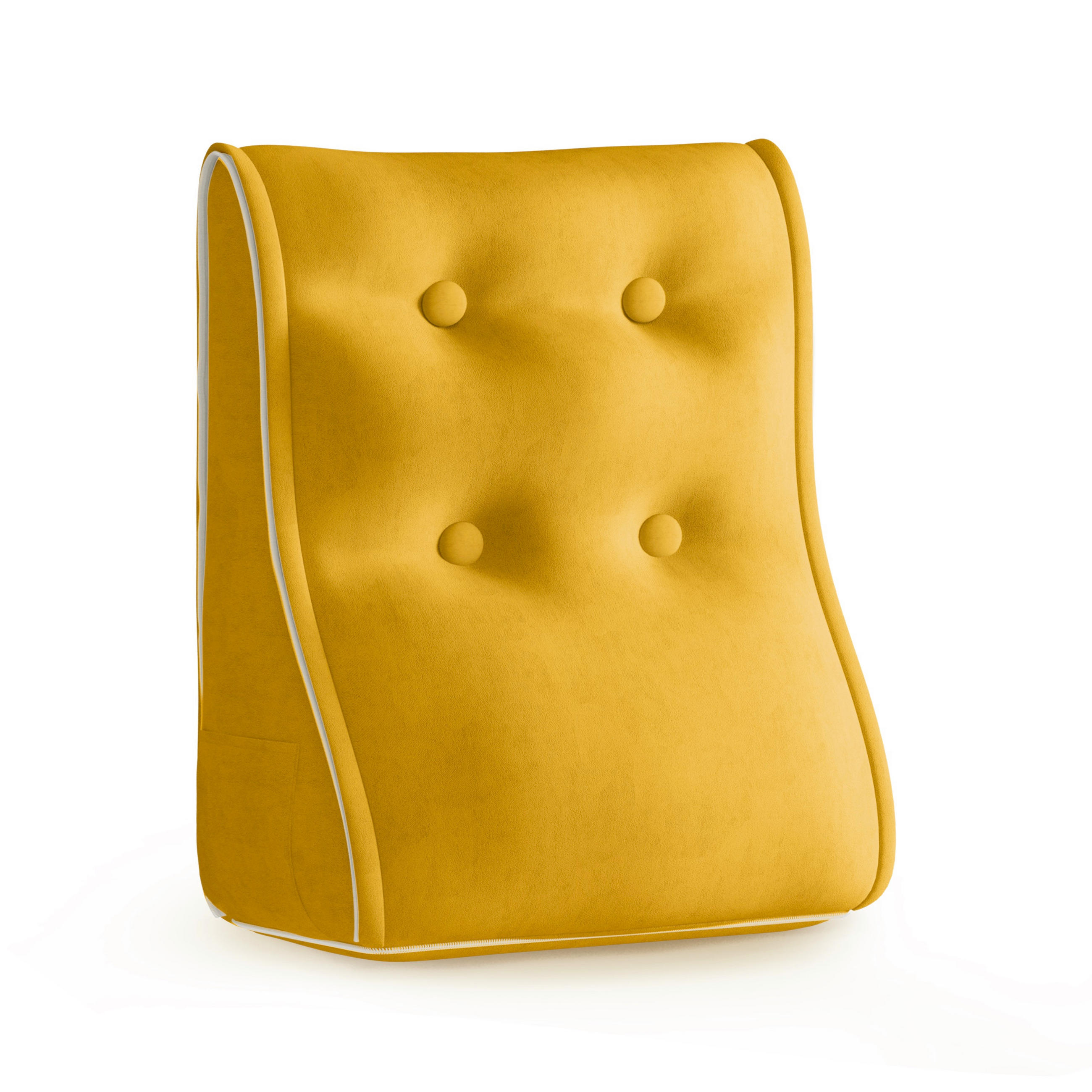 RÜCKENKISSEN Kopfteilkissen Samt Gelb 50/22cm - Gelb, Textil (22/50cm) - Vercart