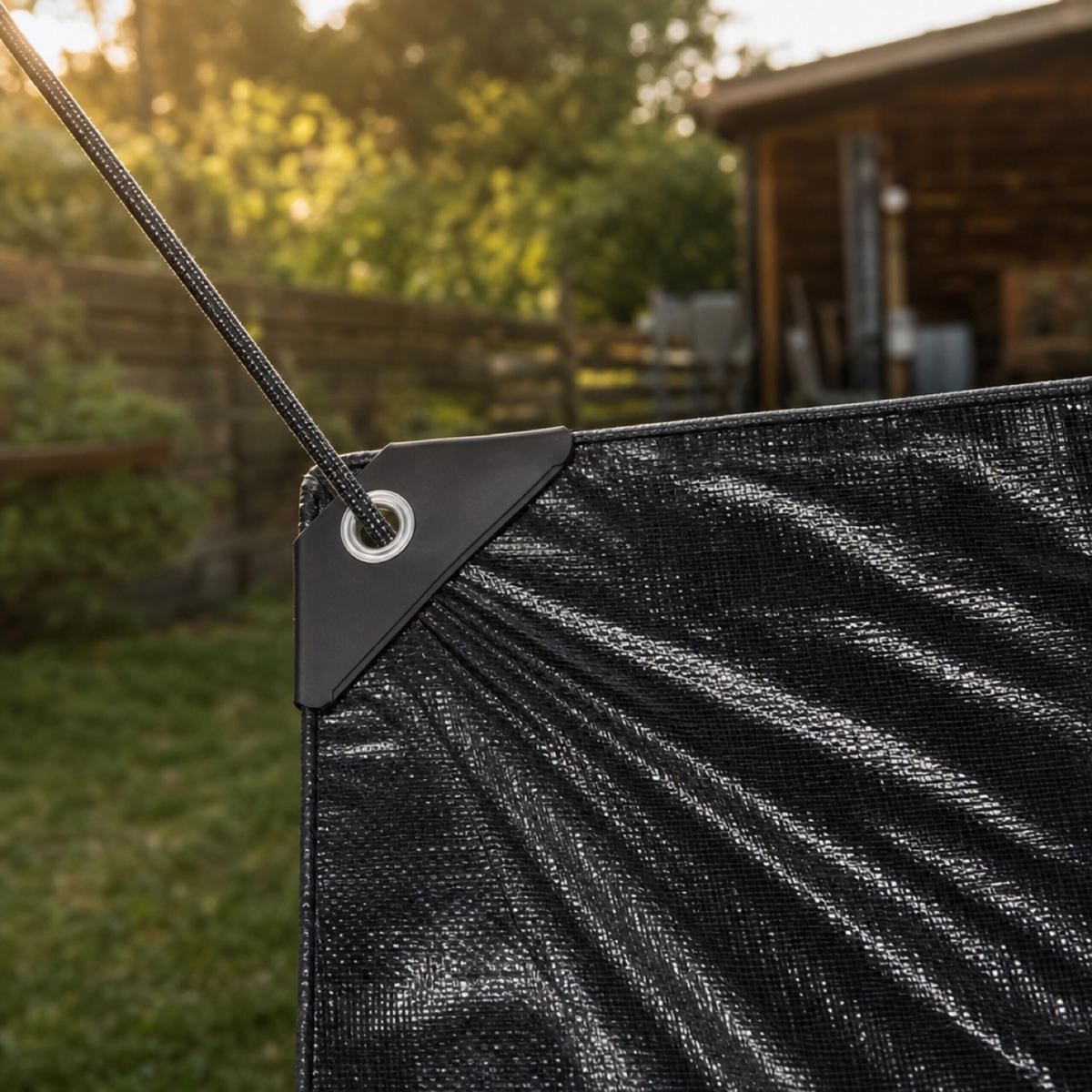 ABDECKPLANE Schwarz wasserdicht 200 g/m² 4x5 m - Schwarz, Kunststoff (500/400/0.1cm) - Relaxdays