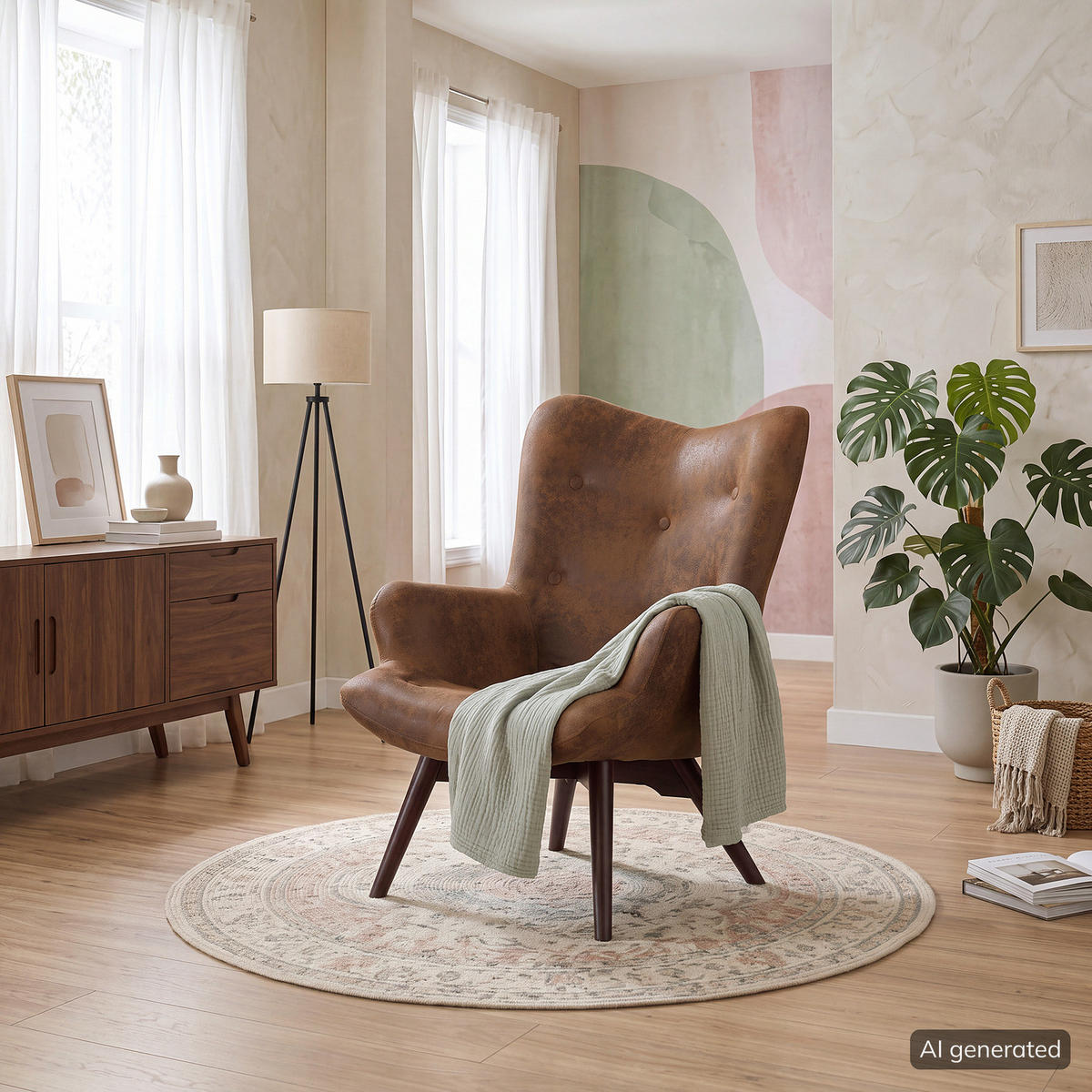 SESSEL - Dunkelbraun/Braun, Holz/Buchenholz (71/90/85cm) - home24