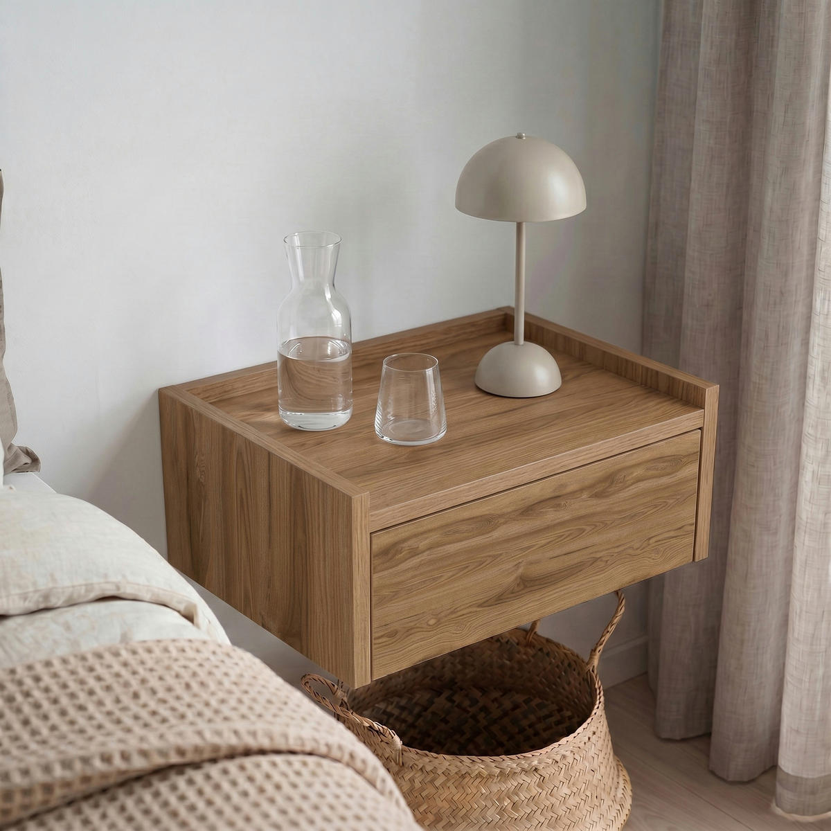 NACHTTISCH Brisa Warme Eiche 42/35/18,2 cm - Braun, Holzwerkstoff (42/18.2/35cm) - Decortie