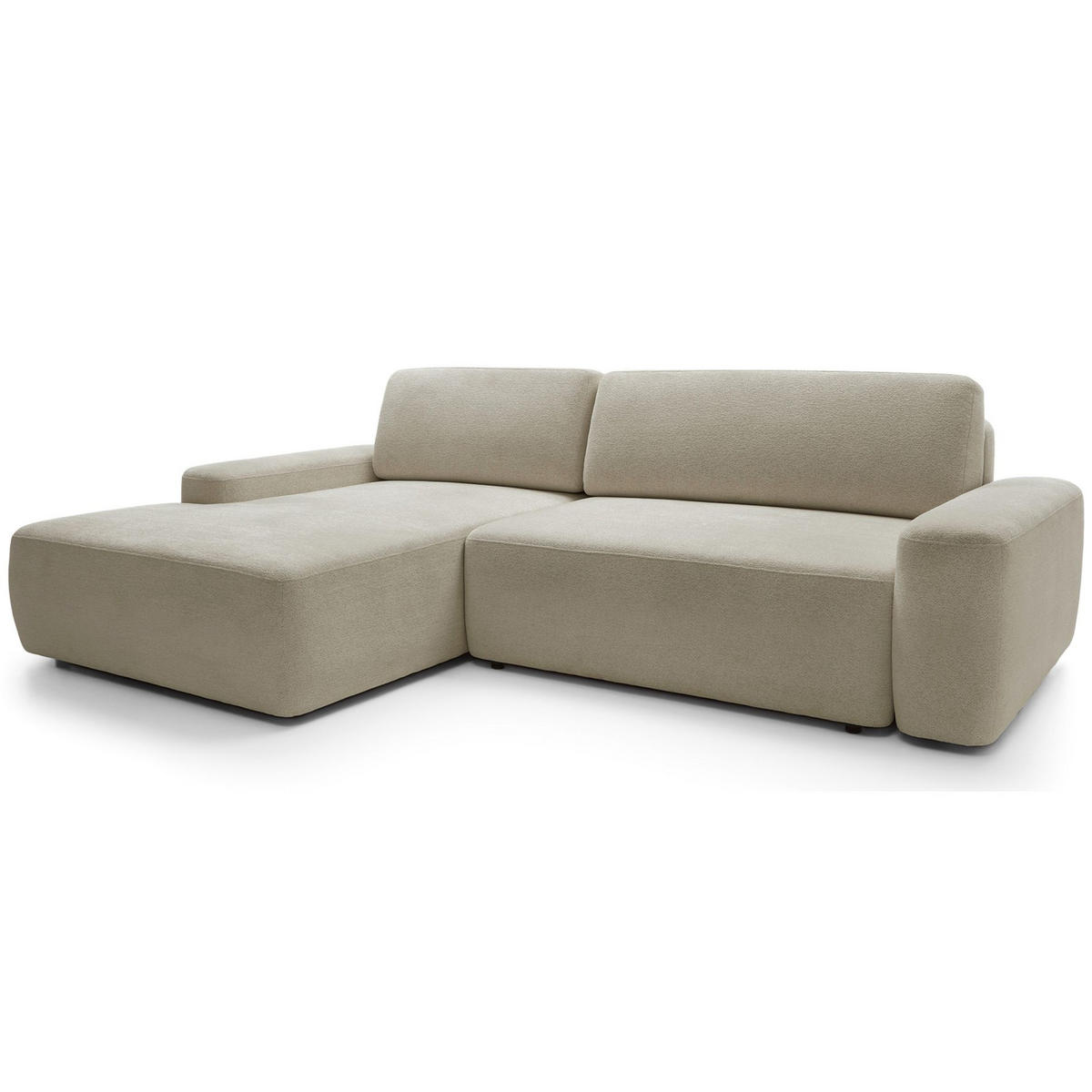 ECKSOFA Baleo Beige Chenille-Bezug - Beige/Schwarz, Kunststoff/Textil (264/162cm) - Selsey