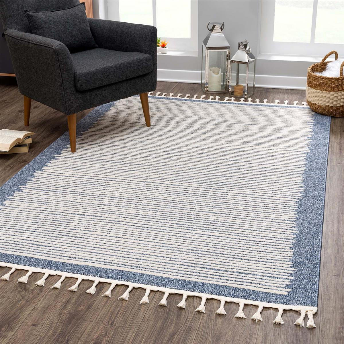 KURZFLOR-TEPPICH Art 2231 Blau 120x170 cm - Blau, Textil (120/170cm) - carpet city