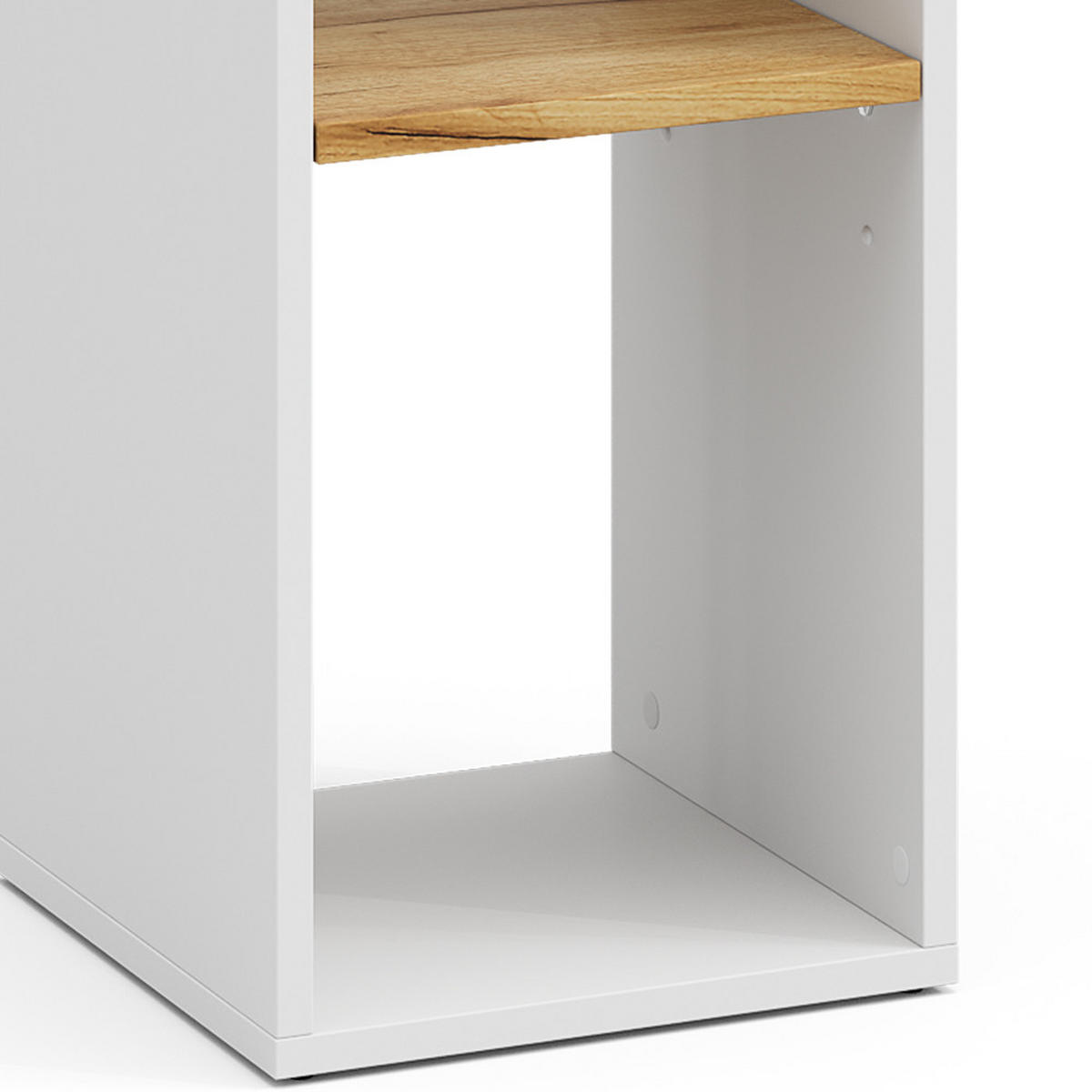 BÜCHERREGAL Tomy Weiß/Goldkraft Eiche 30 x 74 cm mit 2 offenen Fächern - Honigeiche/Weiß, Holzwerkstoff (30/74/30cm) - Vicco