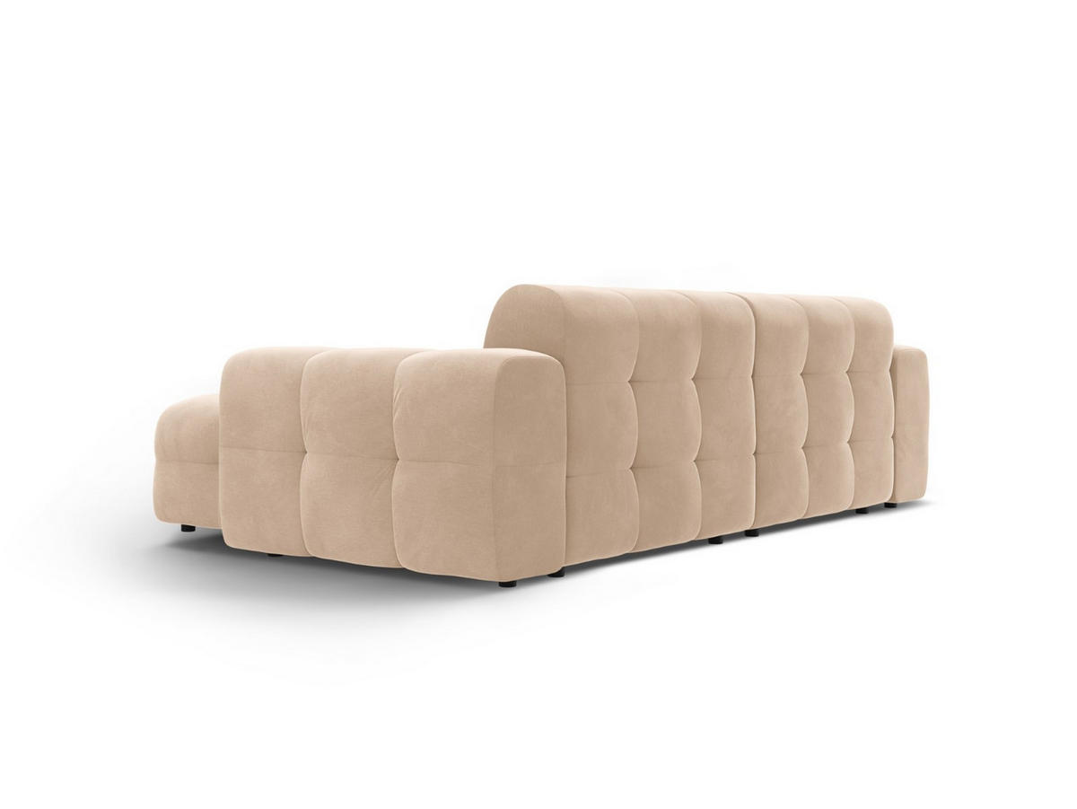 ECKSOFA rechts Kendal aus Samt mandelbeige 4 Sitzplätze - Cappuccino, Textil (173/256cm) - Micadoni