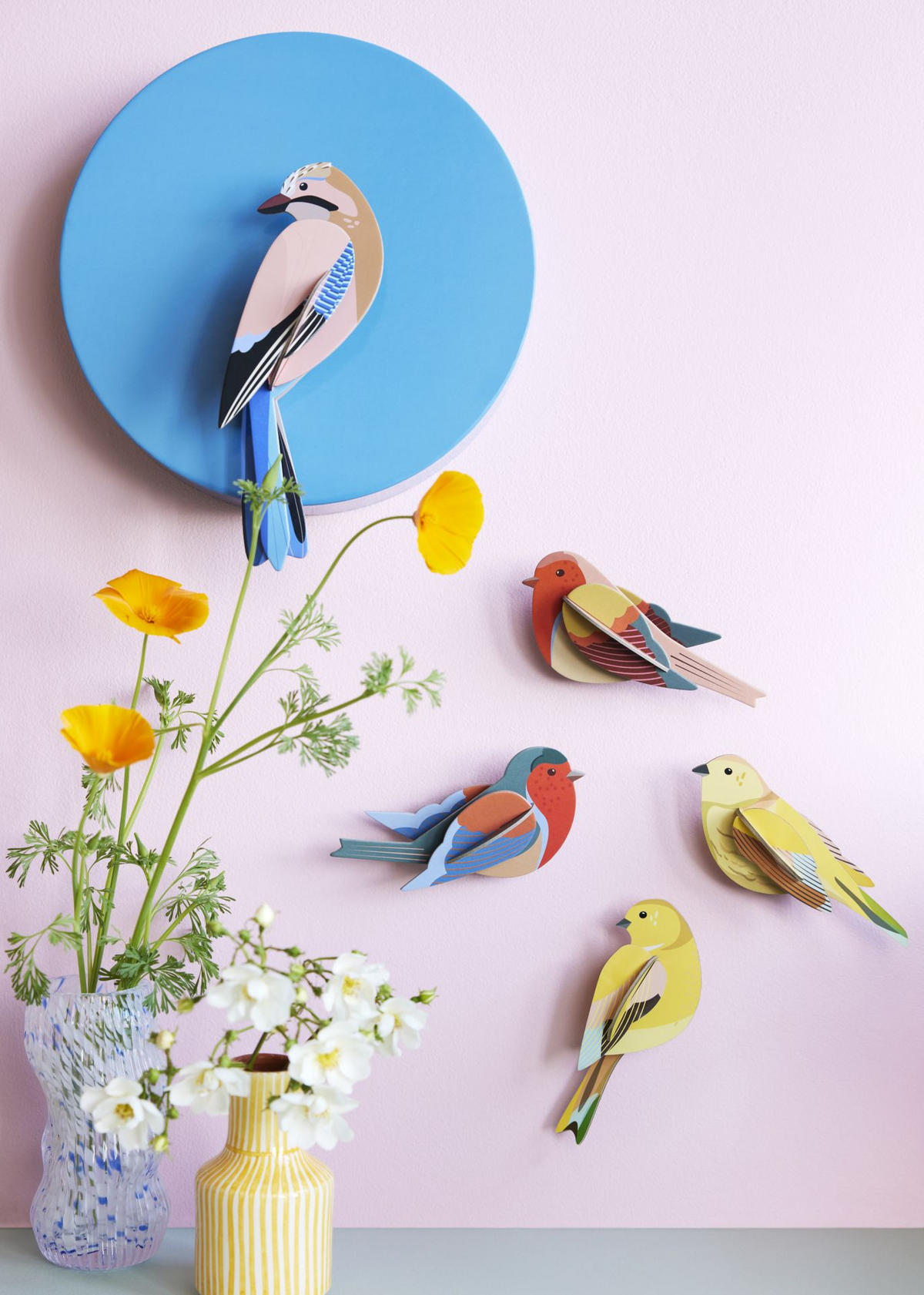 WANDSKULPTUR Bunt 4,5/15 cm - Multicolor, Wellpappe (4.5/15/6cm) - Studio Roof