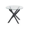 ESSTISCH rund für 2 Personen - Sicherheitsglas & schwarzes Metall - Transparent - COSIMA - Transparent, Glas (90/90/77cm) - Vente-Unique
