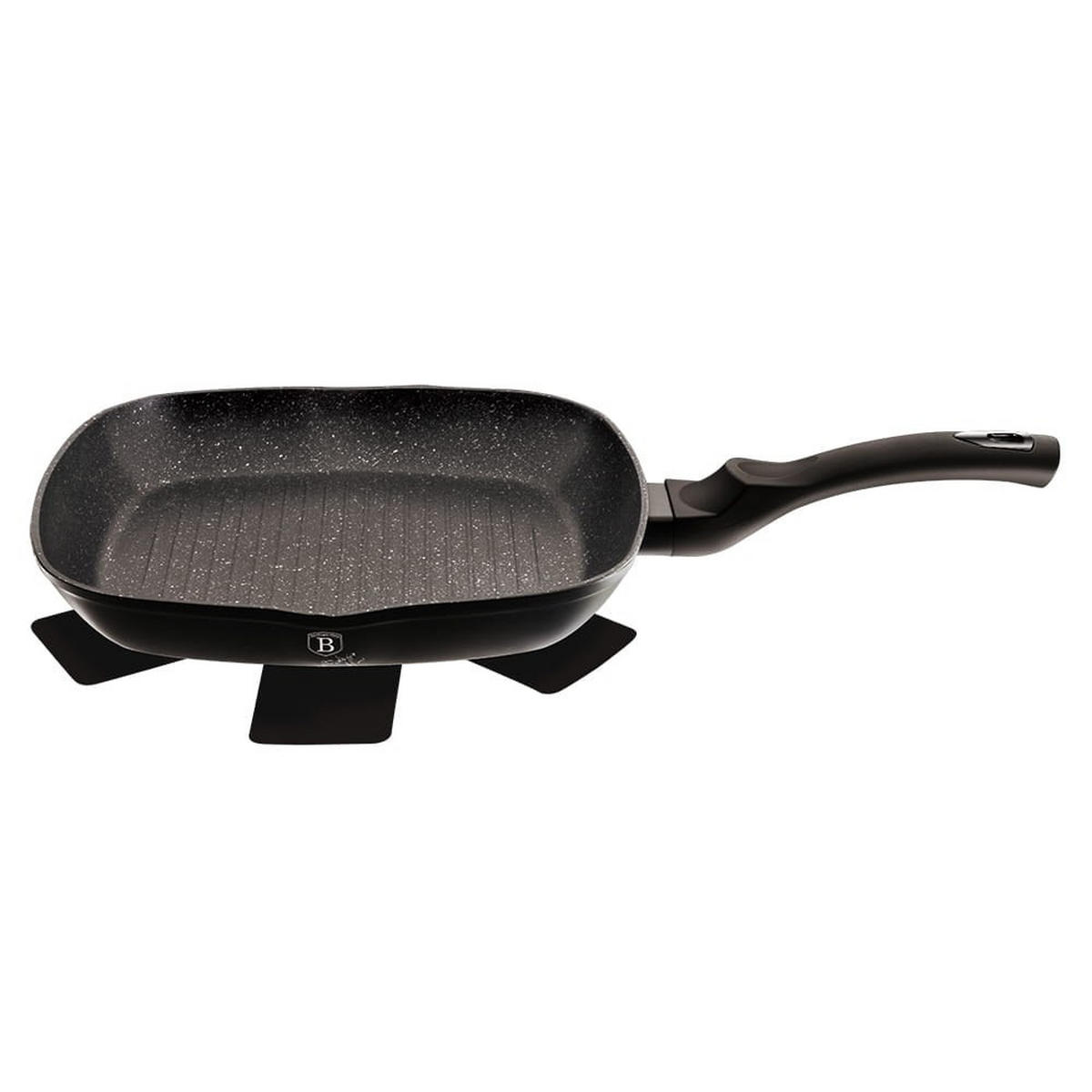 GRILLPFANNE Schwarz 28/28/4.1 cm BH1846 - Schwarz, Metall (28cm) - Berlinger Haus