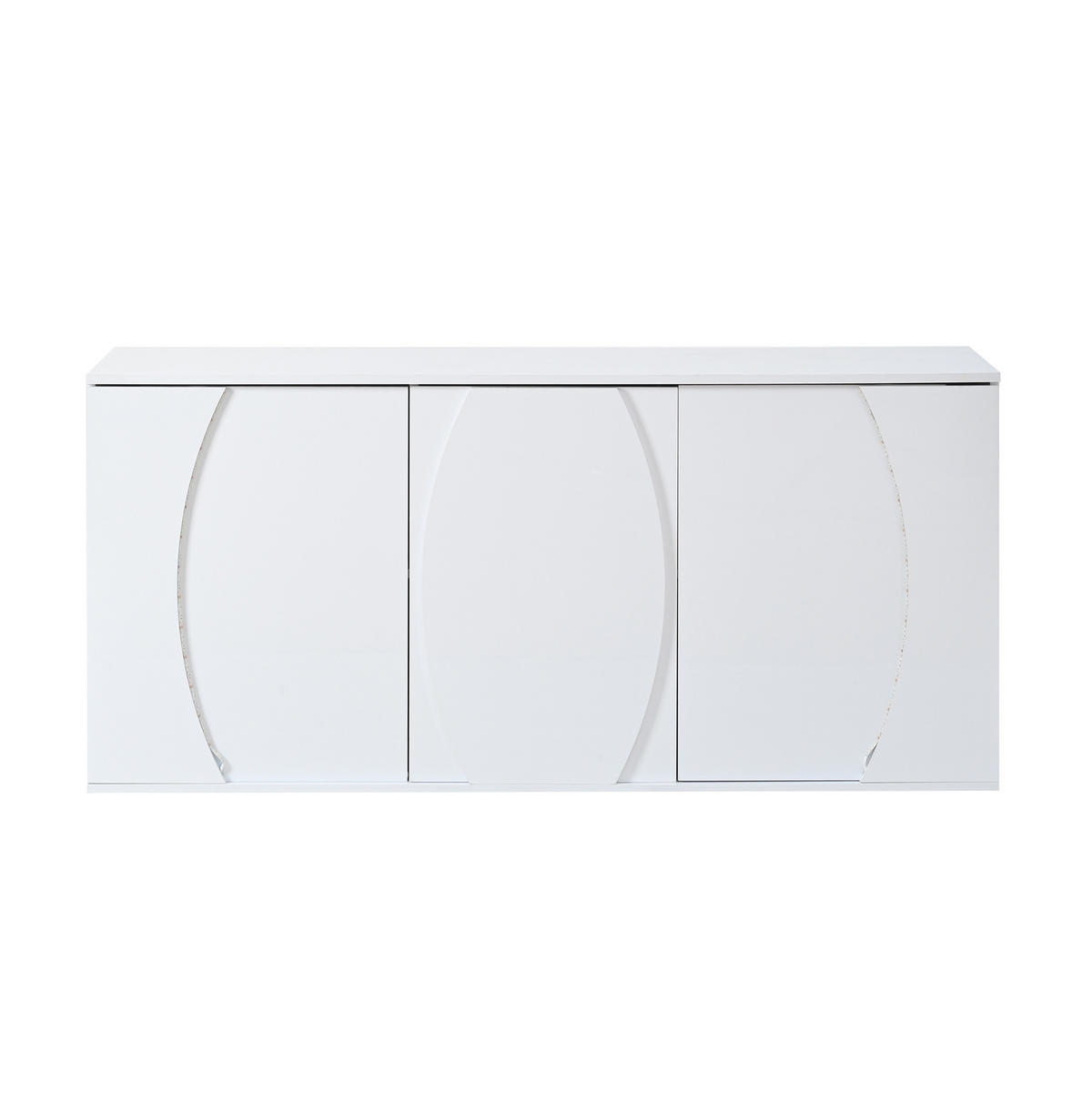 SIDEBOARD 150/40/70 cm in Weiß mit 3 Türen & LED-Beleuchtung - Weiß, Holzwerkstoff (150/70/40cm) - BEAOK