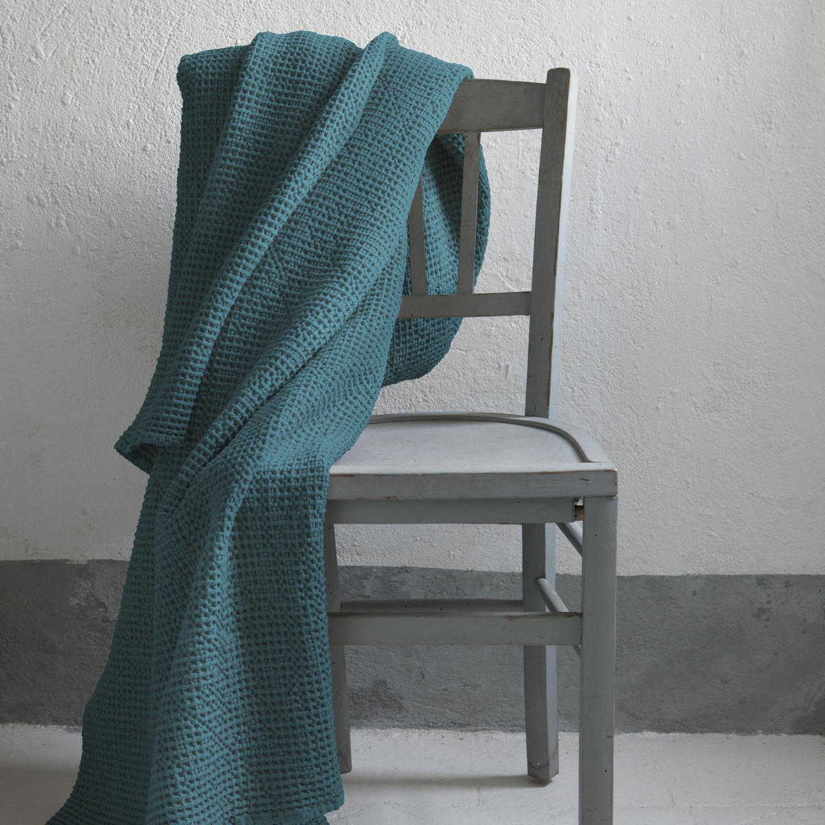 BETTÜBERWURF Maia topasblau 260 x 260 cm - Blau, Textil (260/260cm) - Vivaraise