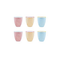 BECHER Pattern 300ml - 6er-Set - Color - Blau, Keramik (0.3L) - Björn