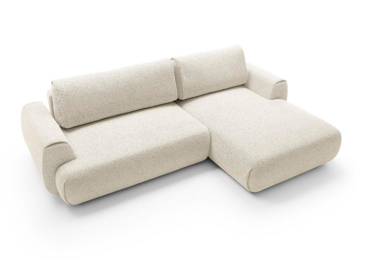 ECKSOFA Morena Weiß, mit Schlaffunktion, rechte seite - Weiß, Holzwerkstoff/Textil (270/167cm) - Bettso