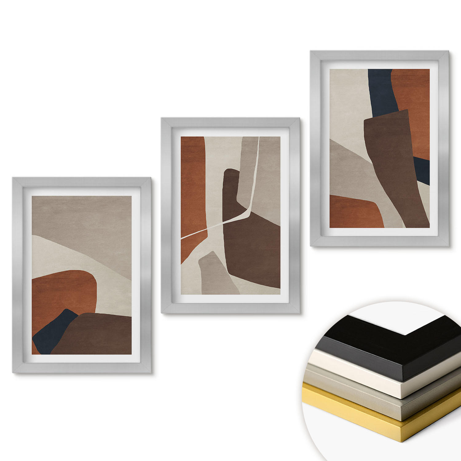 ArtPrintCave Wandbilder Silber 20x30 cm