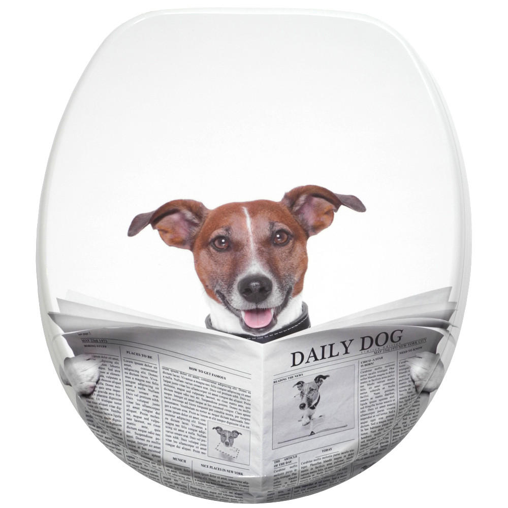 WC-SITZ mit Absenkautomatik Newspaper - Braun, Holzwerkstoff (38/6/47cm) - Sanilo