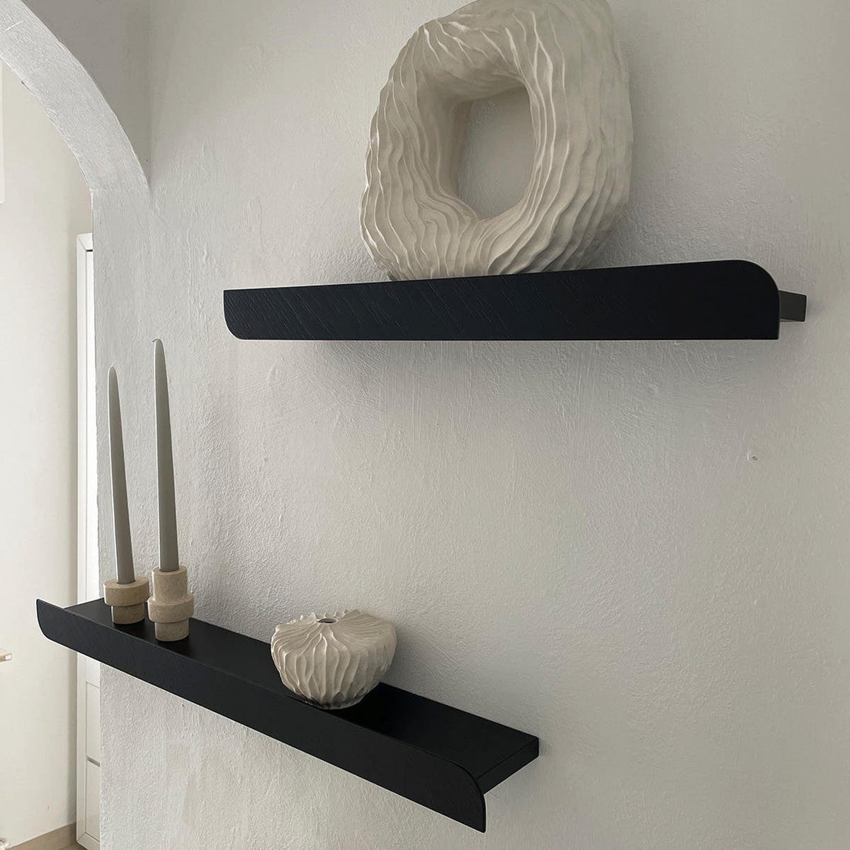 WANDREGAL Cielo mittel - Schwarz, Holz (55/5/11cm) - Woodendot