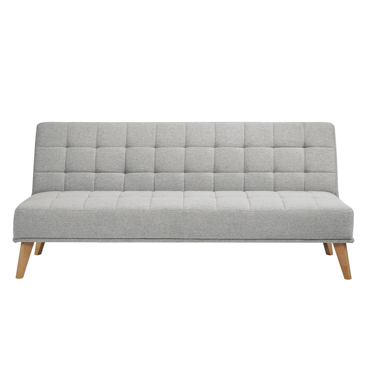 SCHLAFSOFA - Hellbraun/Hellgrau, Holz/Birkenholz (180/81/86cm) - home24
