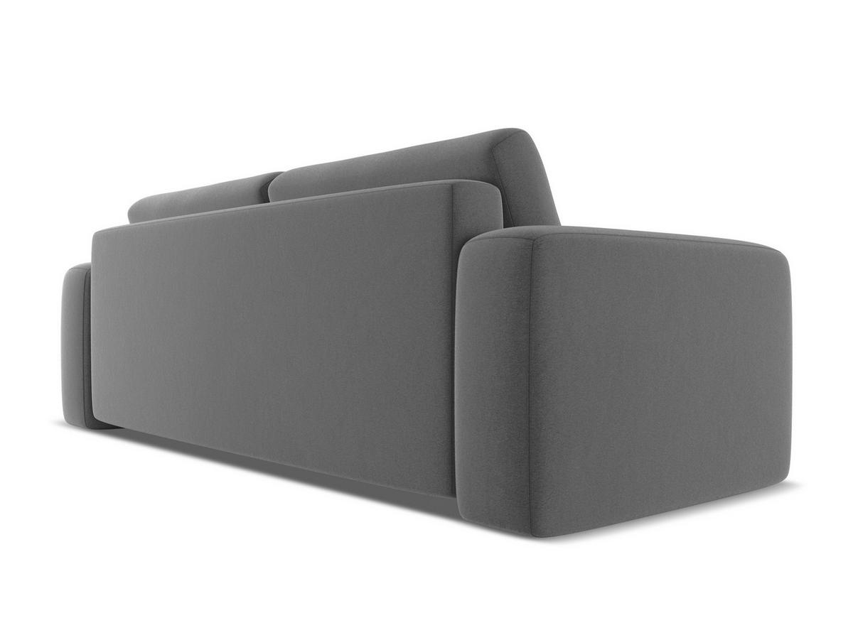 3-SITZER SOFA mit Schlaffunktion Samt Stoff Grau - Schwarz/Grau, Kunststoff/Textil (242/91/100cm) - Makamii