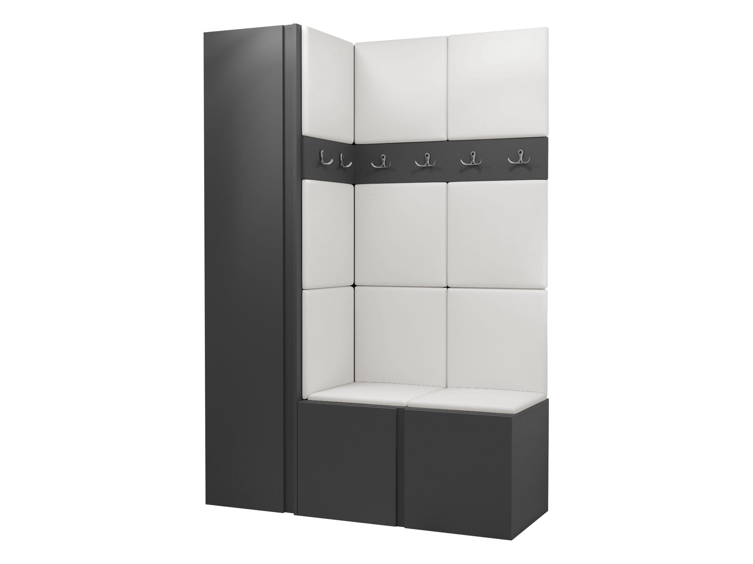 GARDEROBEN-SET Orion IX - Graphitfarben/Weiß, Holzwerkstoff/Kunststoff (124/186/46cm) - MIRJAN24
