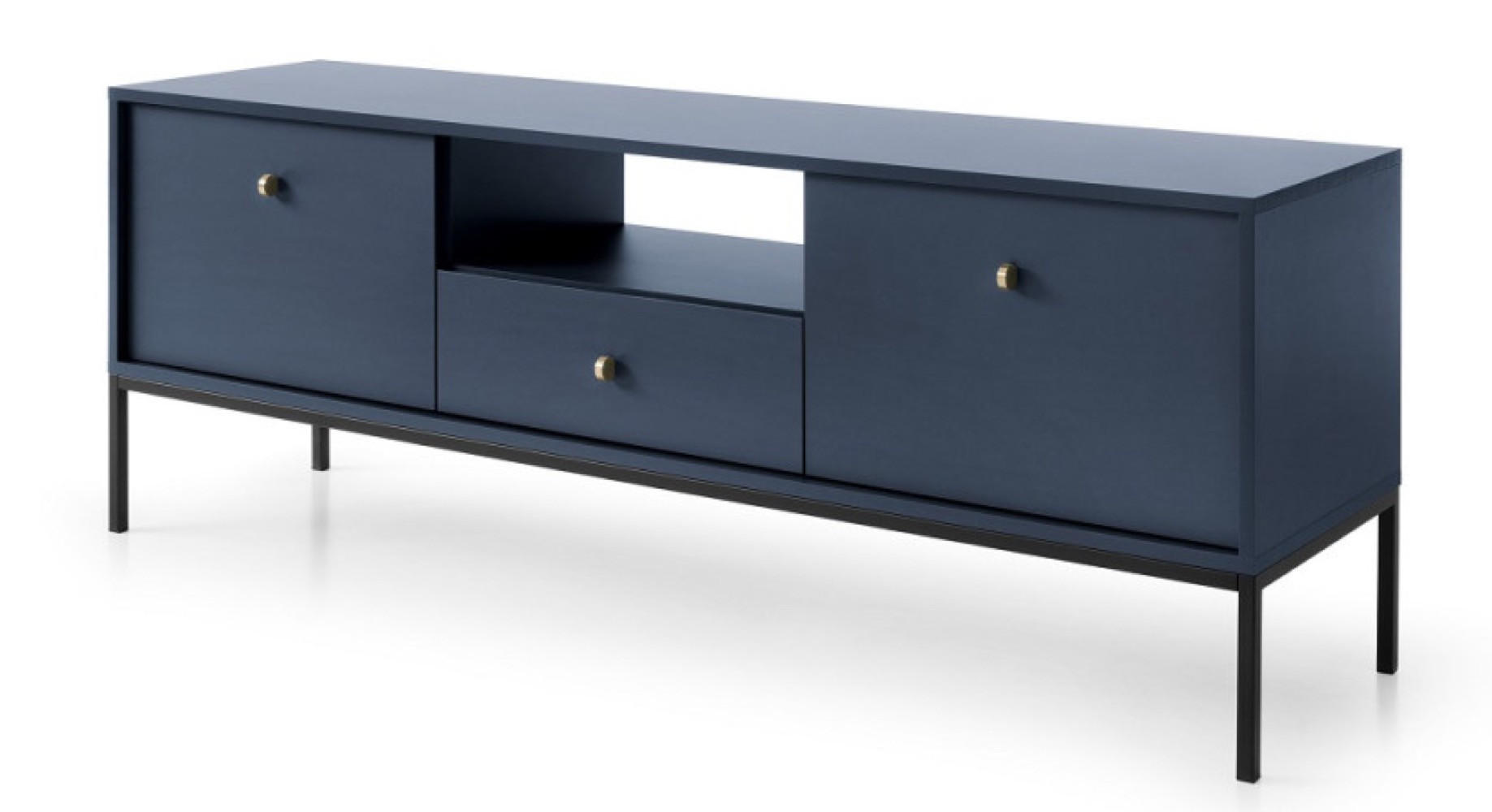 TV-LOWBOARD Granat Monako Ständer Schwarz - Blau, Holzwerkstoff (153.4/56.2/39cm) - Sepro Meble