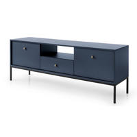 TV-LOWBOARD Granat Monako Ständer Schwarz - Blau, Holzwerkstoff (153.4/56.2/39cm) - Sepro Meble