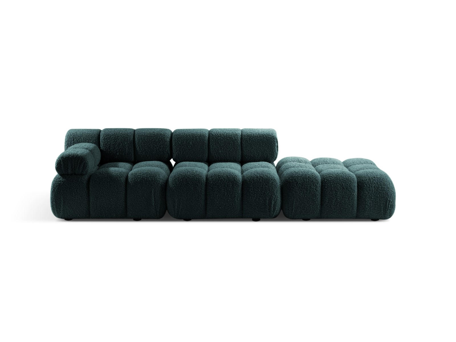SOFA modular links Bellis aus Boucle petrol 4 Sitzplätze - Petrol, Textil (282/70/94cm) - Micadoni