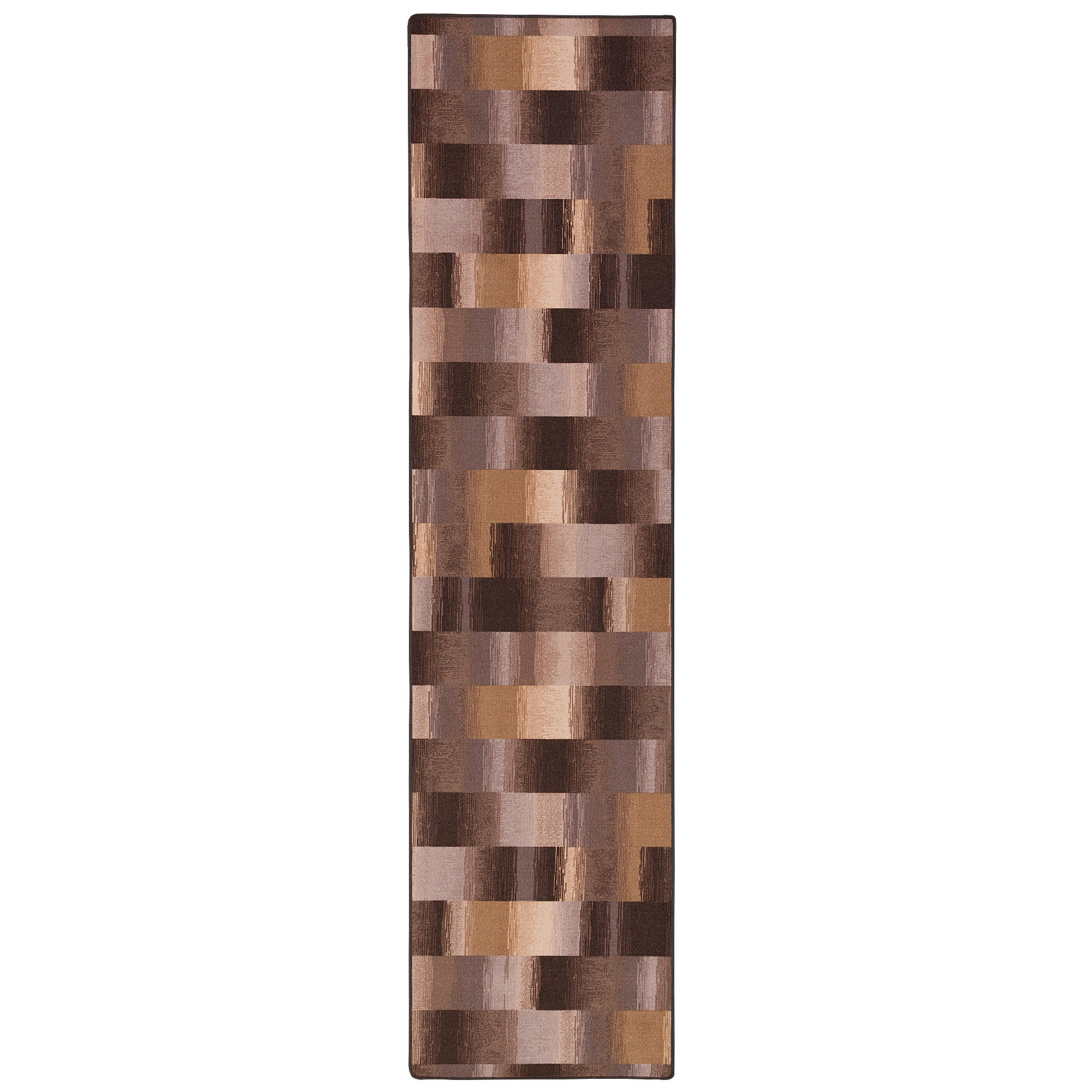VELOURS LÄUFER TEPPICH MYSTIC KARO - Braun, Textil (100/400cm) - Snapstyle