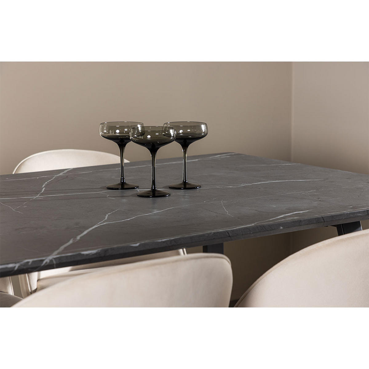 TISCHGRUPPE velour beige - Beige, Holzwerkstoff (200/75/90cm) - ebuy24