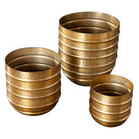 ÜBERTOPF ORIENT Metall Gold 16 cm 3er Set - Goldfarben, Metall (15/16/15cm) - riess-ambiente