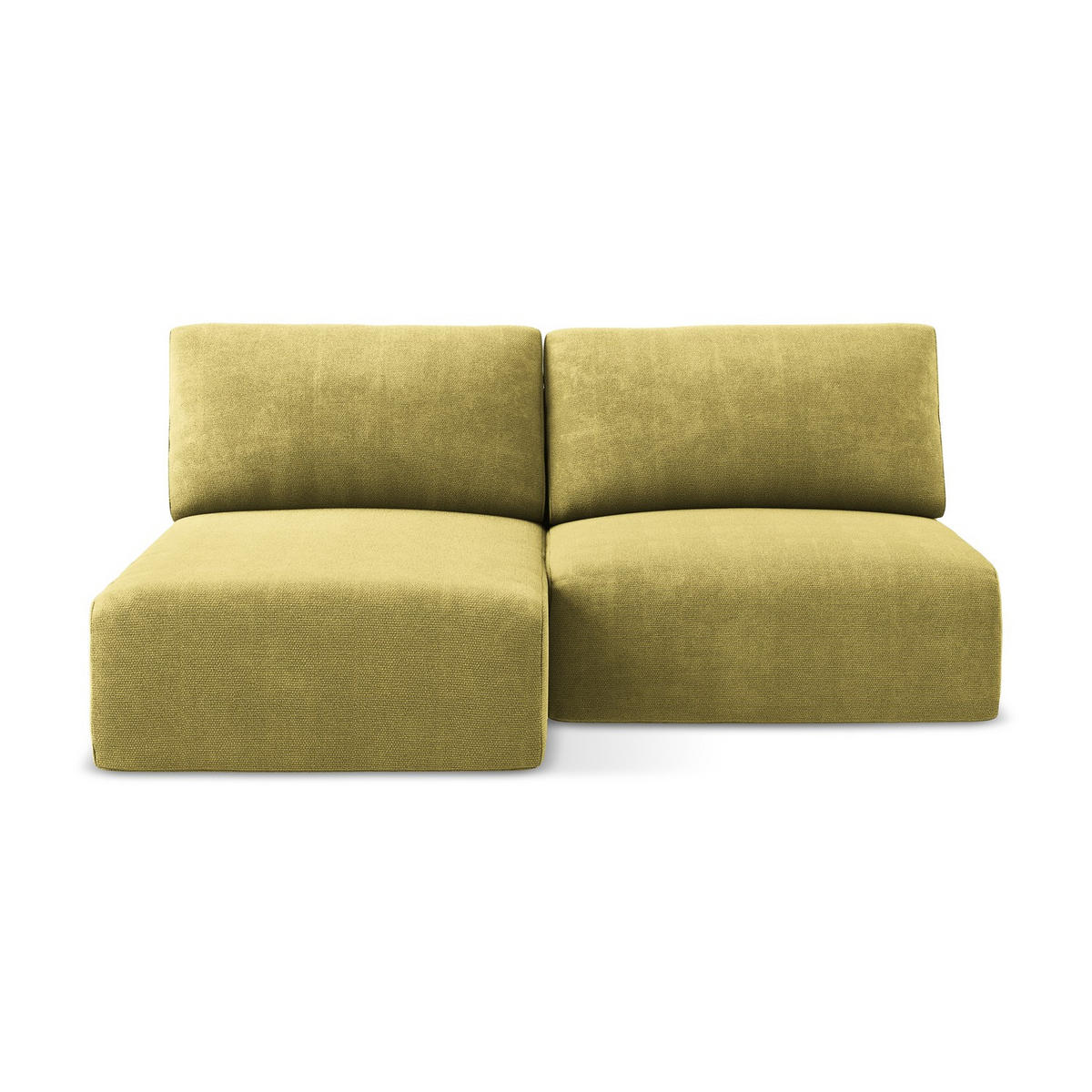 ECKSOFA mit Schlaffunktion links Chenille Stoff Grün - Limette/Schwarz, Kunststoff/Textil (149/210cm) - LaMiaSofa