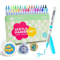 ACRYLMALSTIFTE Set 36 Farben Pinselspitze wasserfest - Multicolor, Kunststoff (9.7/22.8/15cm)