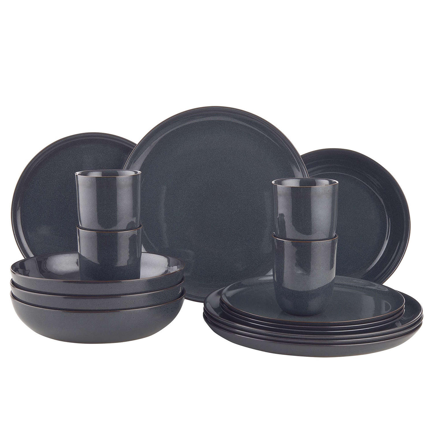 GESCHIRR-SET (16-teilig) Native - Blau, Keramik (27/2/27cm) - BUTLERS