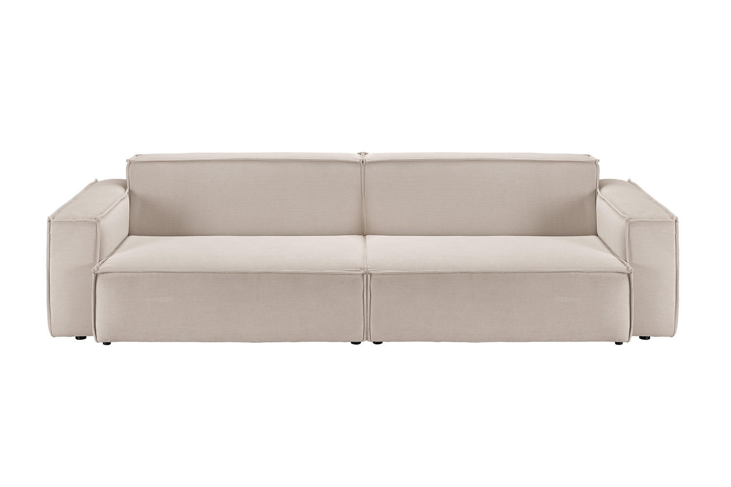 SOFA SAMU Beige Cord - Beige/Schwarz, Textil (236/72/106cm) - KAWOLA
