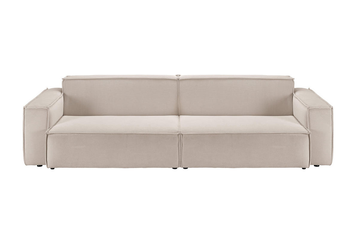 SOFA SAMU Beige Cord - Beige/Schwarz, Textil (236/72/106cm) - KAWOLA