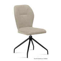 ESSZIMMERSTUHL drehbar (4er-Set) Dorene 51x92x60 Schwarz/Natur - Schwarz/Naturfarben, Kunststoff (60/92/51cm) - 58aufmkessel