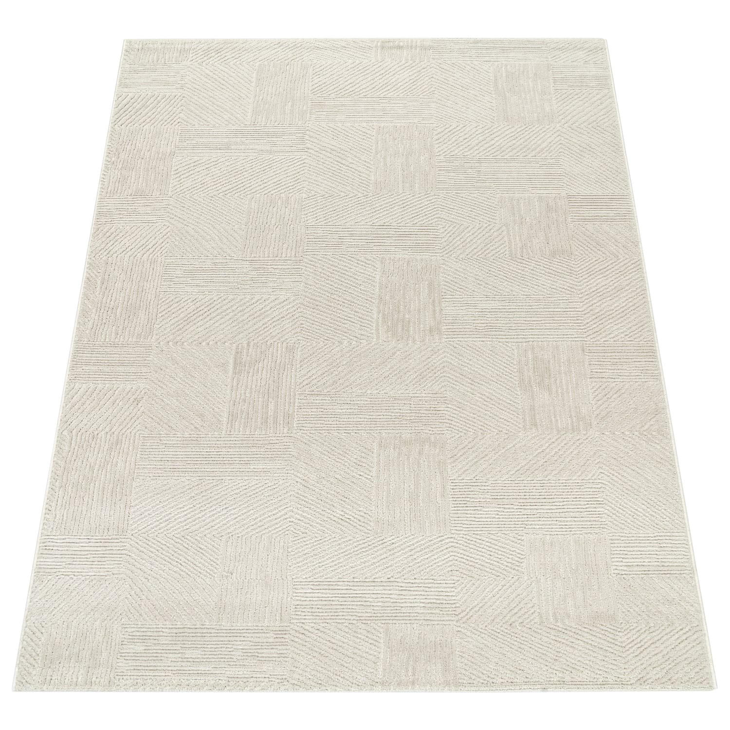 TEPPICH Kurzflor Unifarben Wohnzimmer schmutzabweisend Creme Rechteckig 160x220 - Creme, Textil (160/220cm) - KADIMA DESIGN