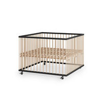 LAUFGITTER 100x100 cm mit Lattenrost & Schlupfsprossen - schwarz/natur - Premium Kollektion - Schwarz/Naturfarben, Holz (100/74/100cm) - Sämann – make a difference.