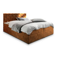 BOXBETT RIVA 140x200 cm mit Matratze und Topper, H2+H3 - Kupferfarben - Kupferfarben, Holz (140/200cm) - MASSENO