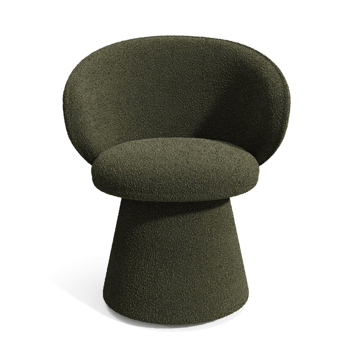 STUHL Bouclé-Stoff Khakigrün 54cm - Olivgrün/Grün, Textil (54/77.5/53.5cm) - Sia Home