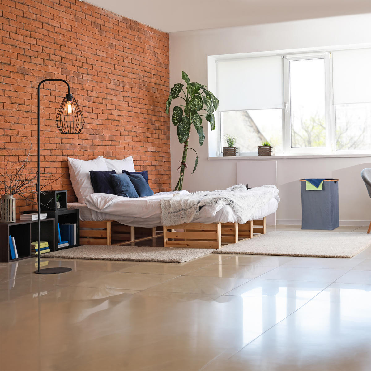 WÄSCHEKORB - Grau, Holz/Textil (54/75/34cm) - Relaxdays