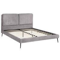 ČALOUNĚNÁ POSTEL Nuit, dvoulůžko 160x200 cm bez matrace, žinylková látka, šedá - šedá, textil (160/200cm) - Beautysofa